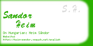 sandor heim business card